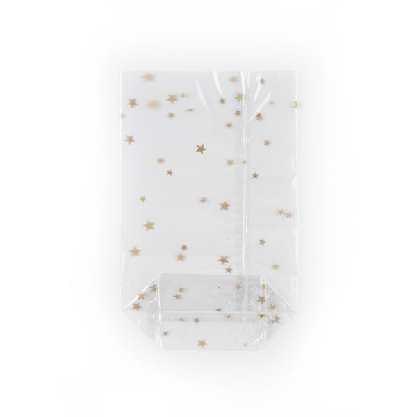 Transparent OPP bag with golden stars