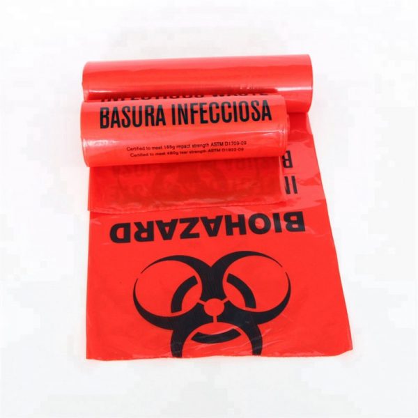 Medical waste bags in roll