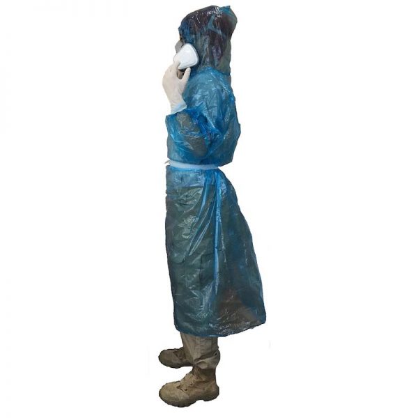 Hooded impervious medical isolation gowns