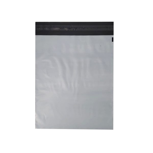 Grey flat pack poly mailer