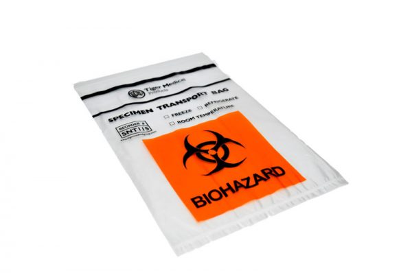 Adhesive medical specimen bags