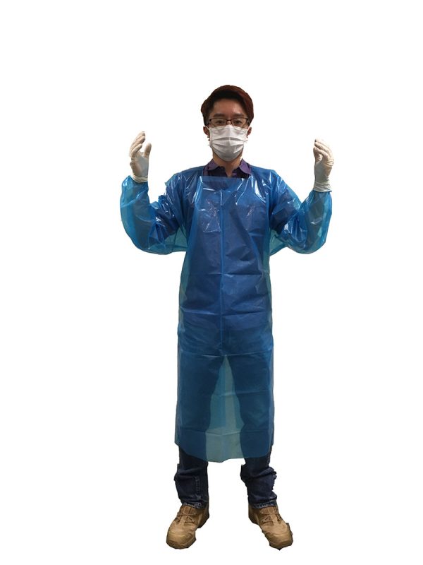 CPE medical apron with sleeves are CE and TGA certified