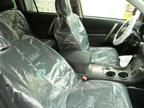 biodegradable seat covers protects the seats while mechanics continue to work on the car
