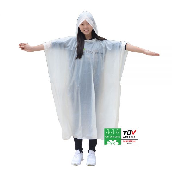 Still using plastic raincoats? Try our compostable bio rain ponchos