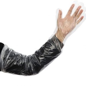 Transparent PE shoulder length veterinary PE gloves